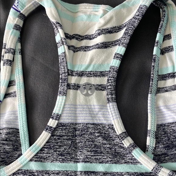 Mint and Gray Striped Racerback Tank - Picture 2 of 4